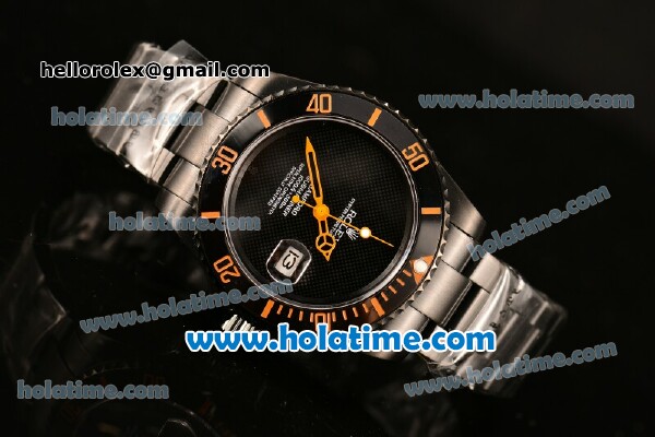 Rolex Submariner Bamford Asia 2813 Automatic Full PVD with Black Micro Checkered Dial - Orange Spirit - Click Image to Close